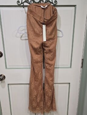 Mustard Seed Brown Lace Flare Jeans